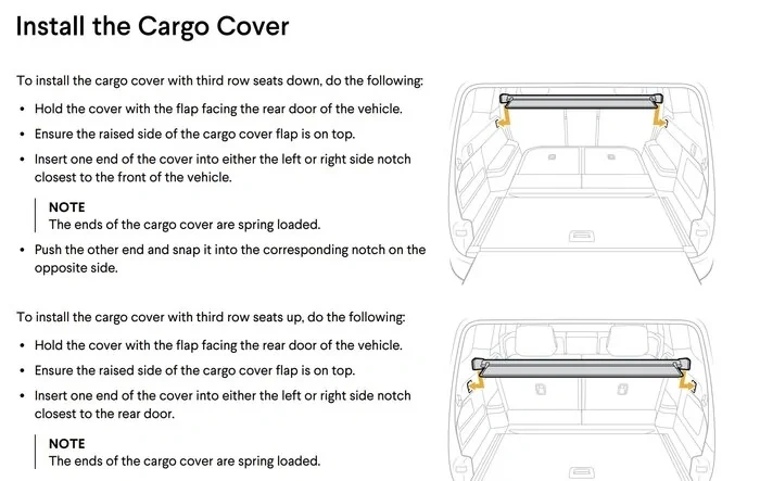 R1S Cargo Cover Guide