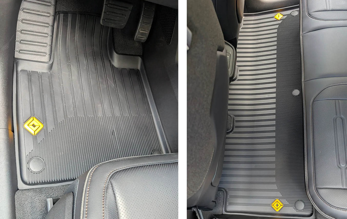 OEM Rivian R2 Winter / All-Weather Floormats installed