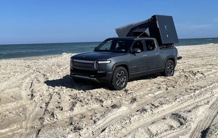 Took the R1T to Assateague Island National Seashore. Got Stuck in Soft Sand