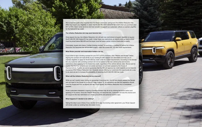 Official email from Rivian offering Binding Purchase Agreement