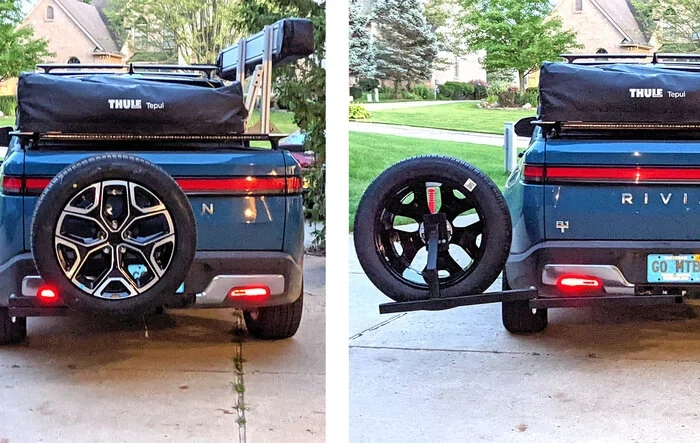 DIY Hitch mounted spare tire swing-out carrier for R1T