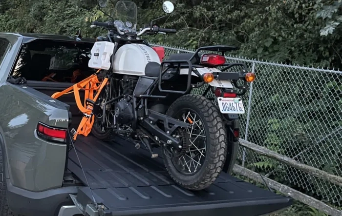 R1T + Royal Enfield Himalayan (Motorcycle in bed)