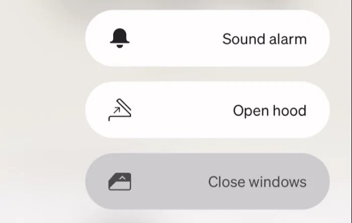 Upcoming App Update Enables: Triggering the Alarm, Opening the Frunk, and Closing the Windows