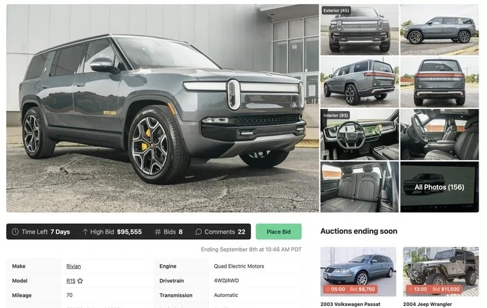 First R1S in Cars and Bids Auction Site!!!