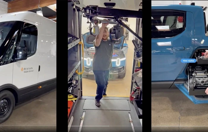 RJ shows Service R1T and Rivian Service Vans