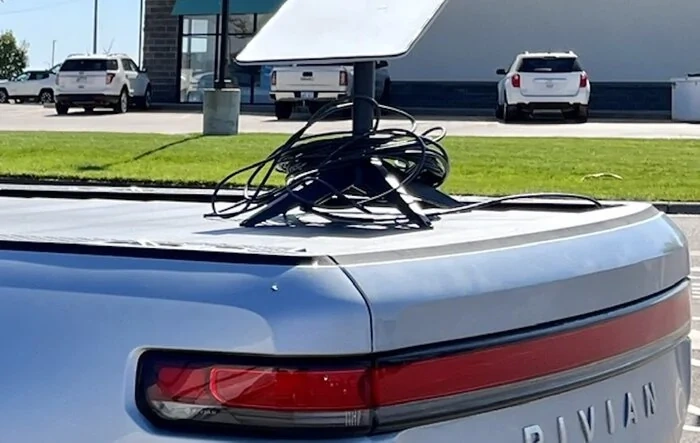 Stopped for Starlink powered work calls