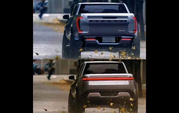 Imitation really is the best form of flattery: GM caught photoshopping Rivian photo