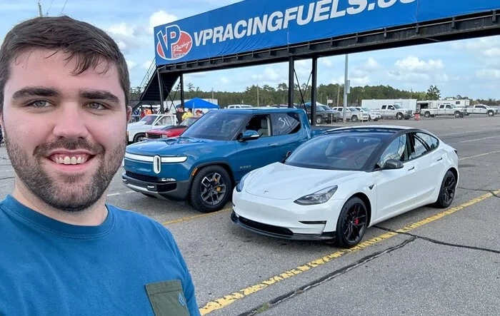 Ran my Rivian R1T against Tesla Model 3 Performance at the drag strip!